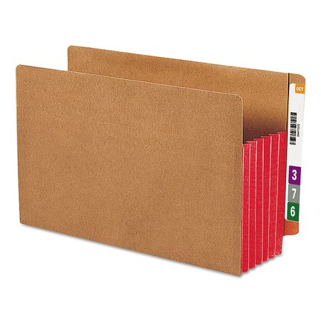 SMEAD Pocket Folder End Tab, 5.2" Expansion, Red, PK10 74696